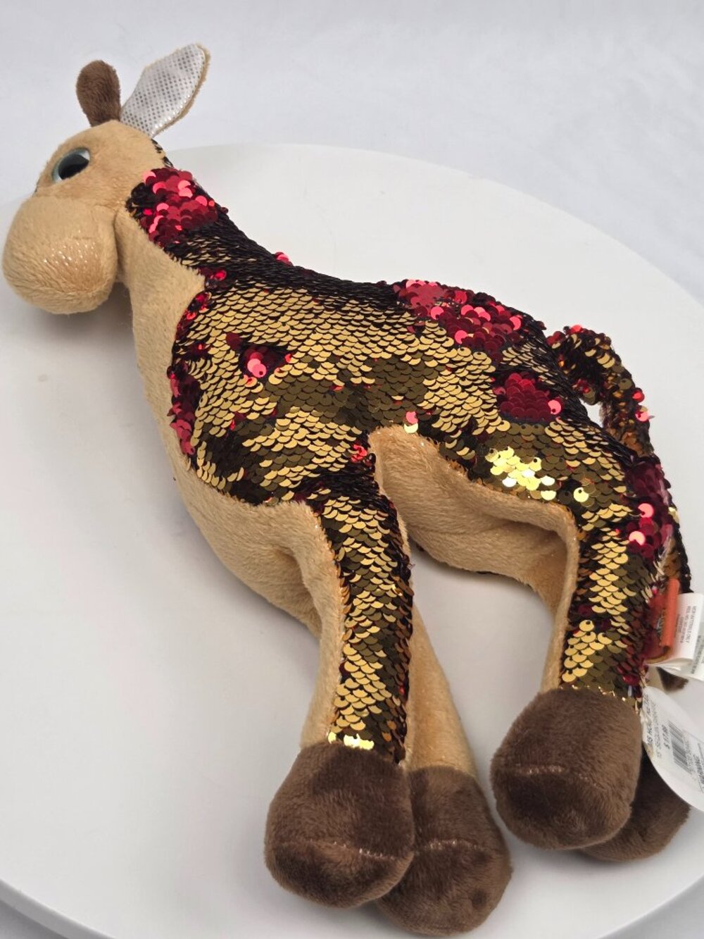 Adventure Planet Sequinimals Plush - GIRAFFE (Sequin - Gold & Red) 15"